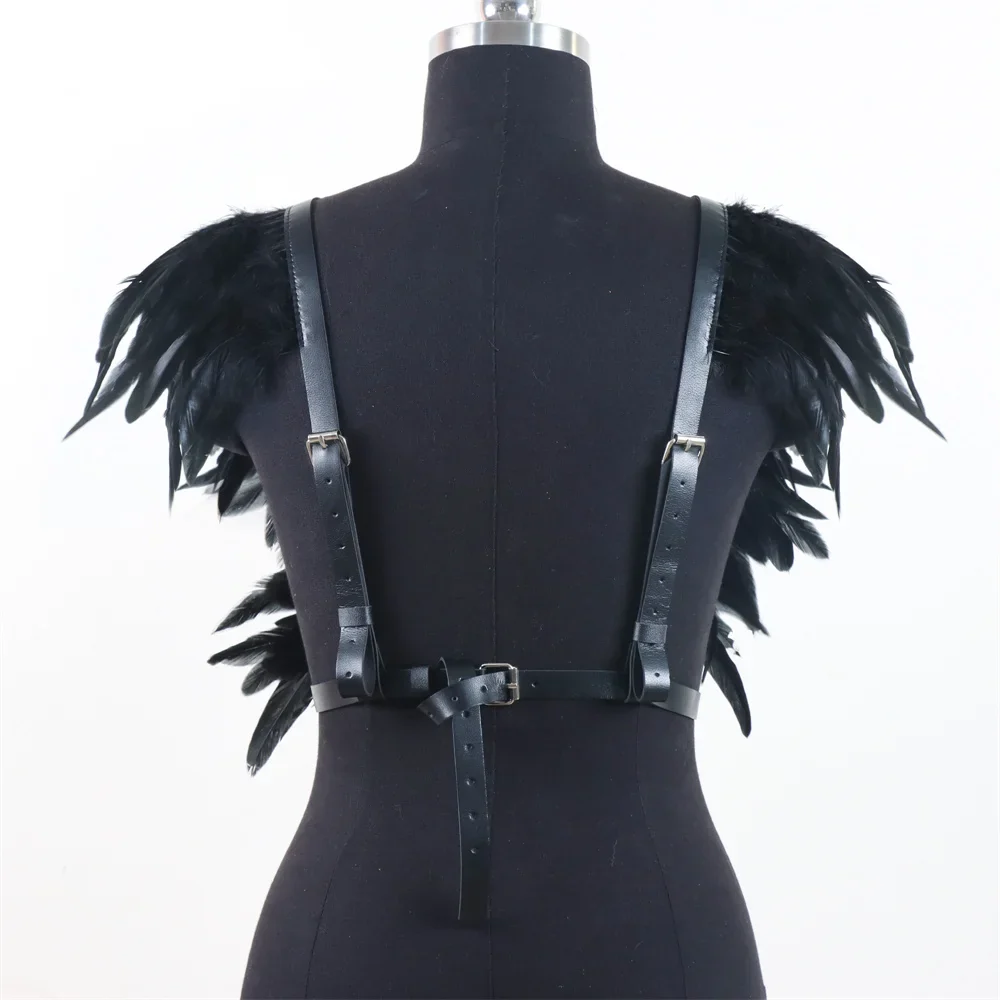 Medieval Feather Belt Halloween Feather Shawl Cloak Renaissance Role Playing Shoulder Feather Belt Cosplay Belt Accessories - Image 2