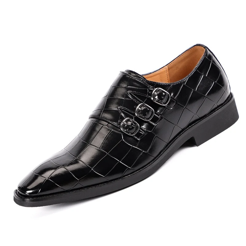 Men's Casual Business Leather Shoes Mens Buckle Square Toe Dress Office Flats Men Fashion Wedding Party Oxfords EU Size 37-48 - Image 6