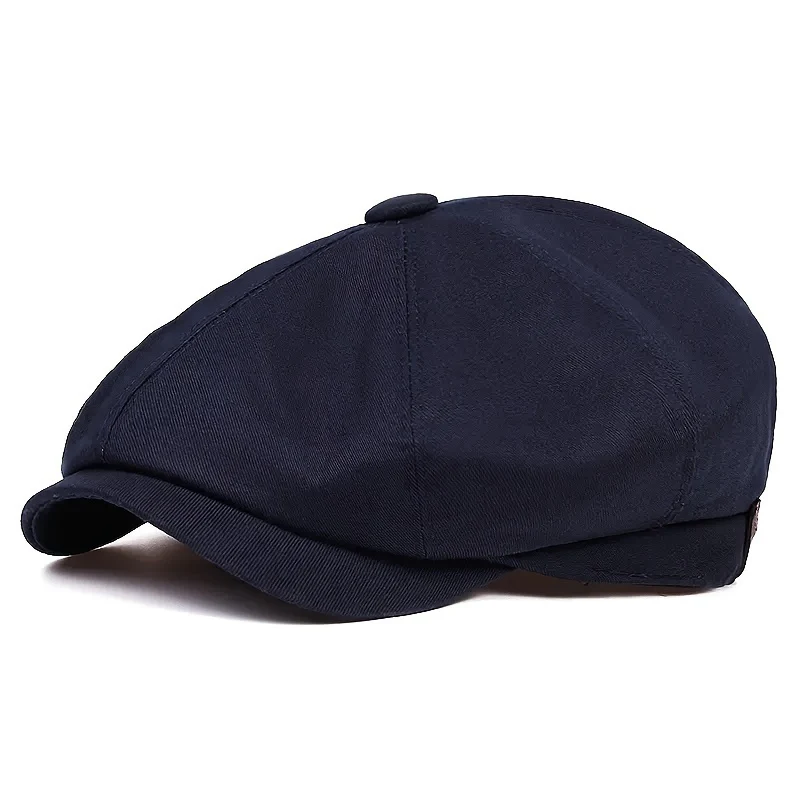 Men&Apos;S Retro Herringbone Flat Cap - Black Casual Beret with Vintage Style, Knitted Polyester, Perfect for Valentine&Apos;S Day, Everyday Headwear | Vintage Flat Cap | Knitted Texture - Image 12