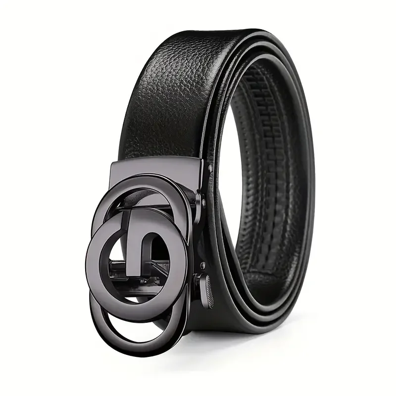 Men belt PU Leather Belt Metal Alloy Automatic Buckle Brand Luxury Design Waist Belts for Men Strap Male - Image 4