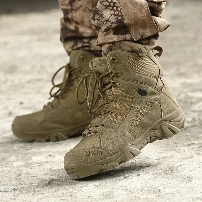 Men Boots Outdoor Waterproof Cow Suede Work Men Ankle Boots Hiking Safety Shoes Mens Athletic Shoes - Image 3