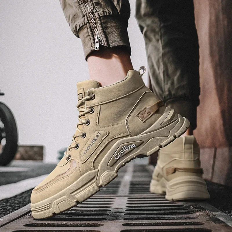 Men Boots Winter High Top Leather Shoes Fashion Cotton Shoes Fashion Ankle Boots Casual Outdoor Shoes Male Sneakers New - Image 2