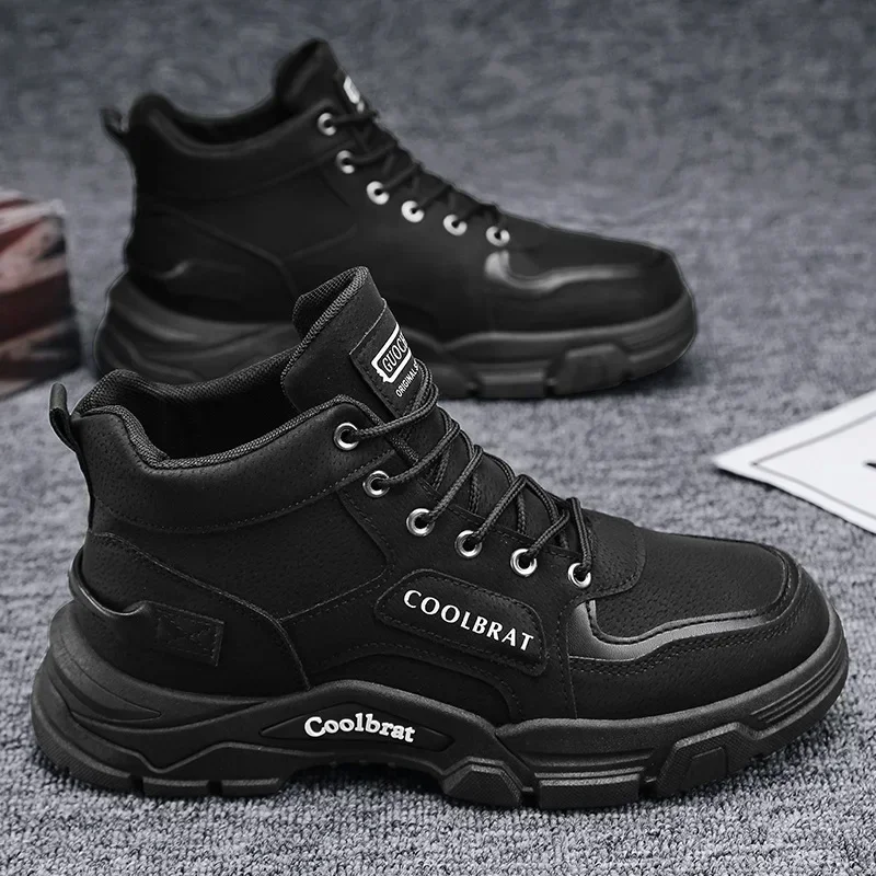 Men Boots Winter High Top Leather Shoes Fashion Cotton Shoes Fashion Ankle Boots Casual Outdoor Shoes Male Sneakers New - Image 6