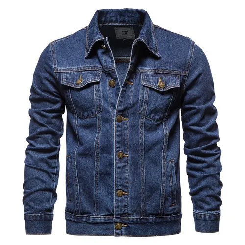 Men Brand Denim Jacket Hip Hop Streetwear Punk Motorcycle Ripped Print Cowboy Outwear High Quality Casual Hole Male Jeans Coat - Image 10