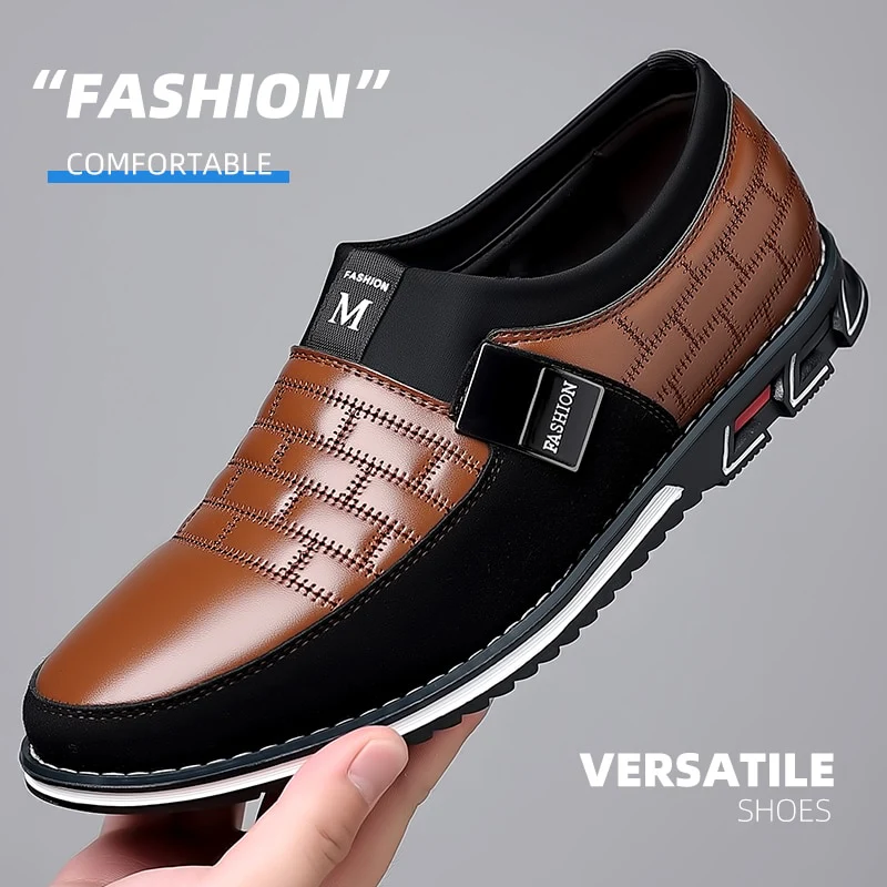 Men Business Shoes Slip on Party Men Shoes Comfortable PU Leather Shoes for Man Wedding Dress Shoes for Male Zapatos Hombre - Image 3