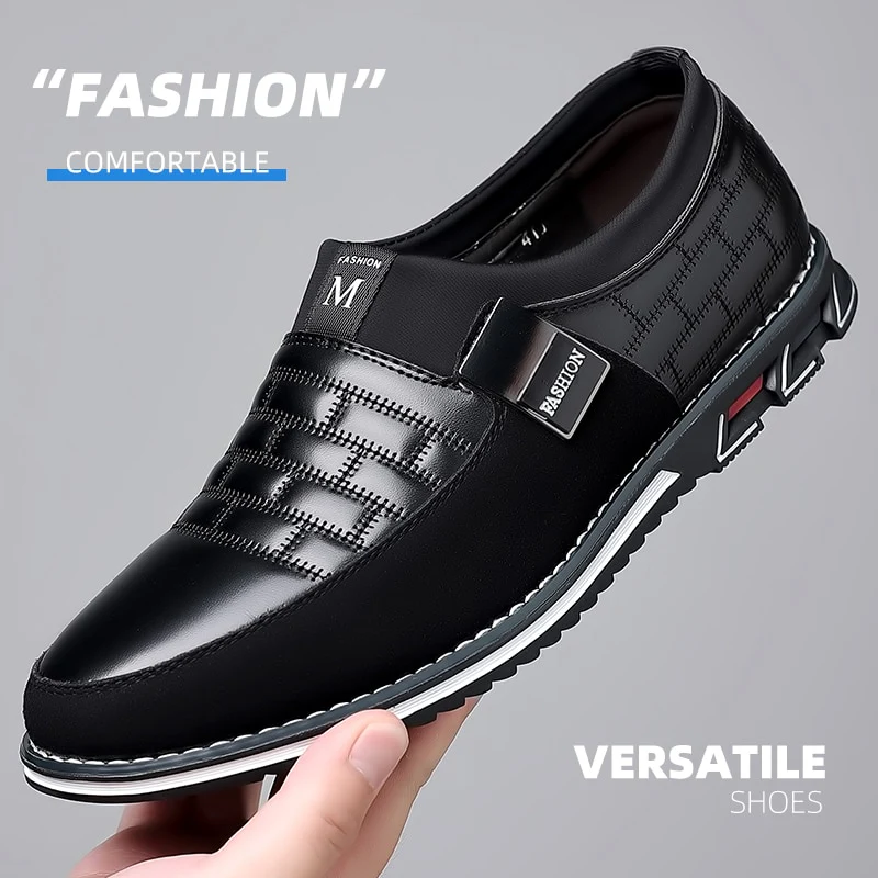 Men Business Shoes Slip on Party Men Shoes Comfortable PU Leather Shoes for Man Wedding Dress Shoes for Male Zapatos Hombre - Image 4
