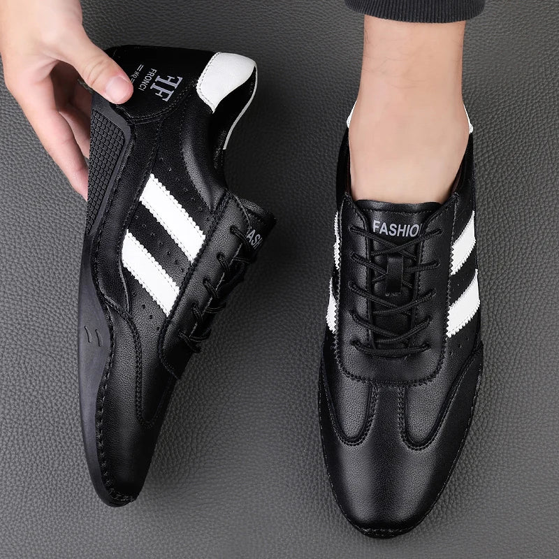 Men Casual Leather Sneakers Shoes Man Spring Summer 2023 Sports Shoes Lace-up Flats Shoes Breathable Moccasins for Men Loafers - Image 6