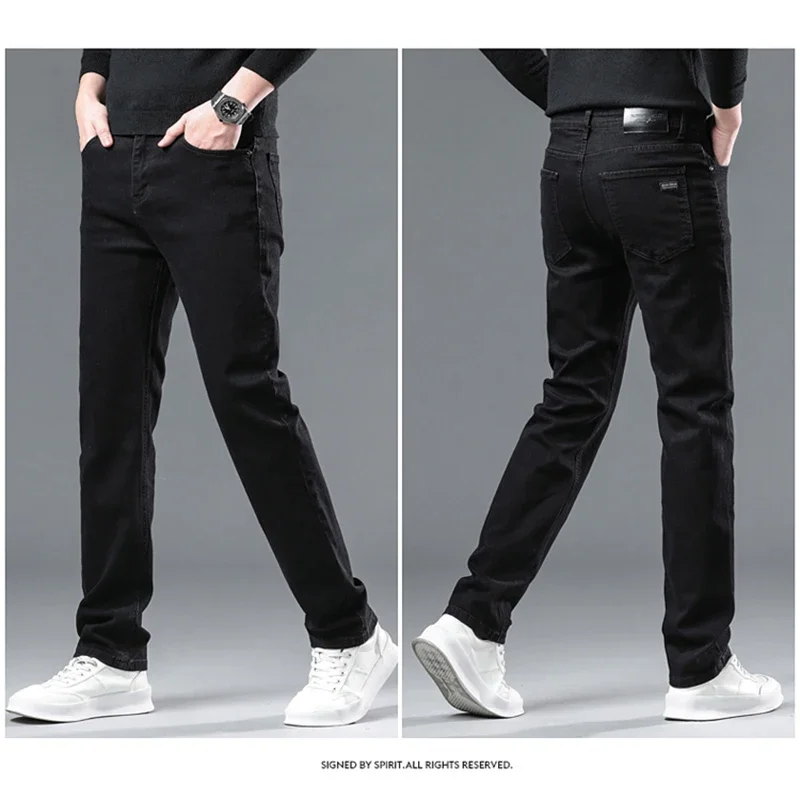 Men Casual Stretch Jeans Male 2025 New Fashion Classic Business Straight Leg Smoke Gray Work Denim Trousers Brand Clothing - Image 17
