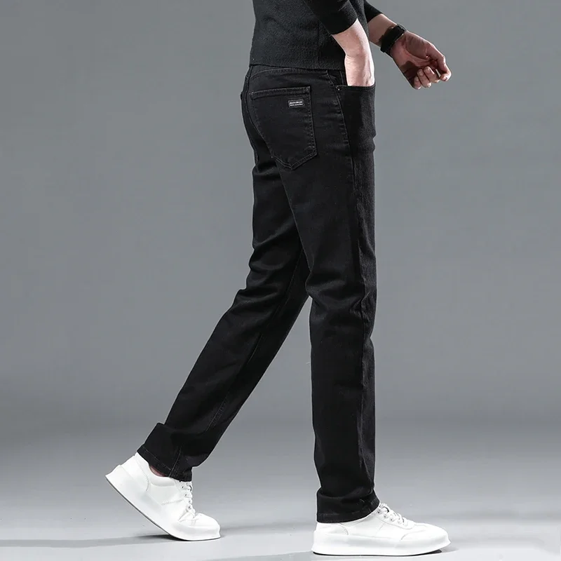 Men Casual Stretch Jeans Male 2025 New Fashion Classic Business Straight Leg Smoke Gray Work Denim Trousers Brand Clothing - Image 18