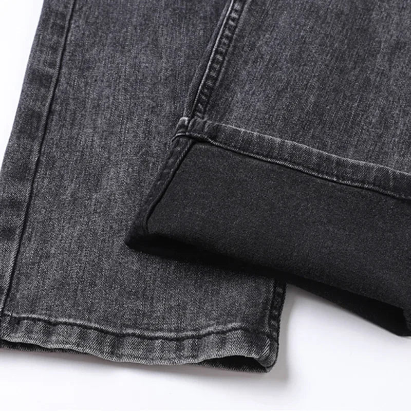 Men Casual Stretch Jeans Male 2025 New Fashion Classic Business Straight Leg Smoke Gray Work Denim Trousers Brand Clothing - Image 22