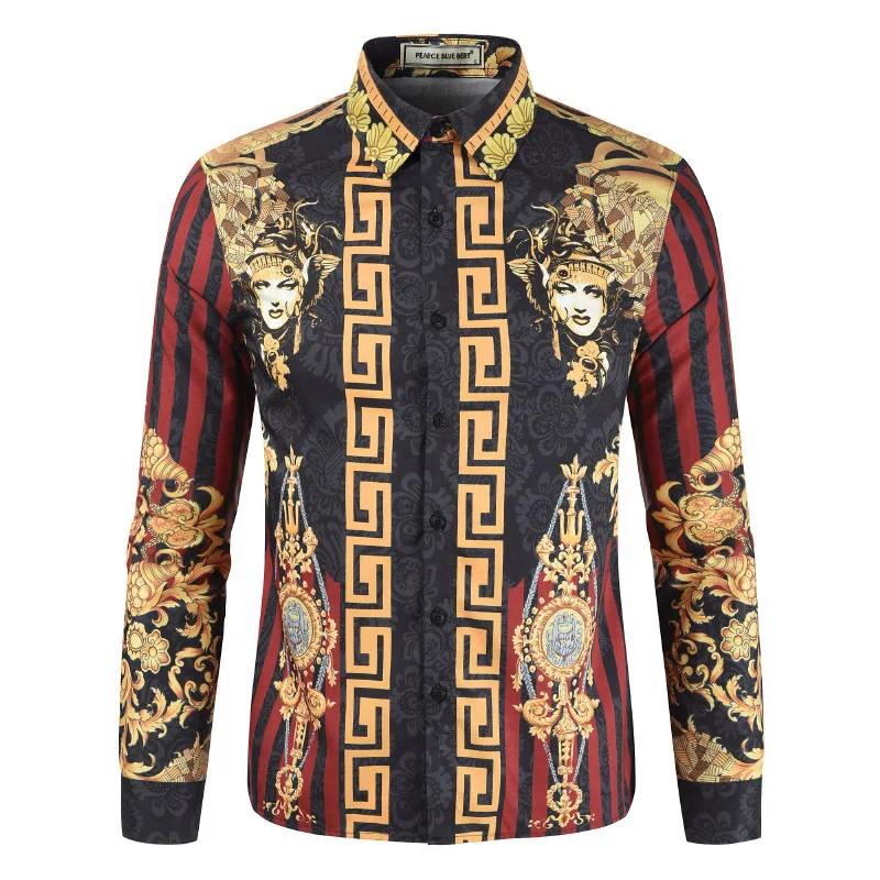 Men Clothing 2021 Summer New Products Men's Casual 3D Printed Flower Shirt Long Sleeve Camisas Para Hombre - Image 8
