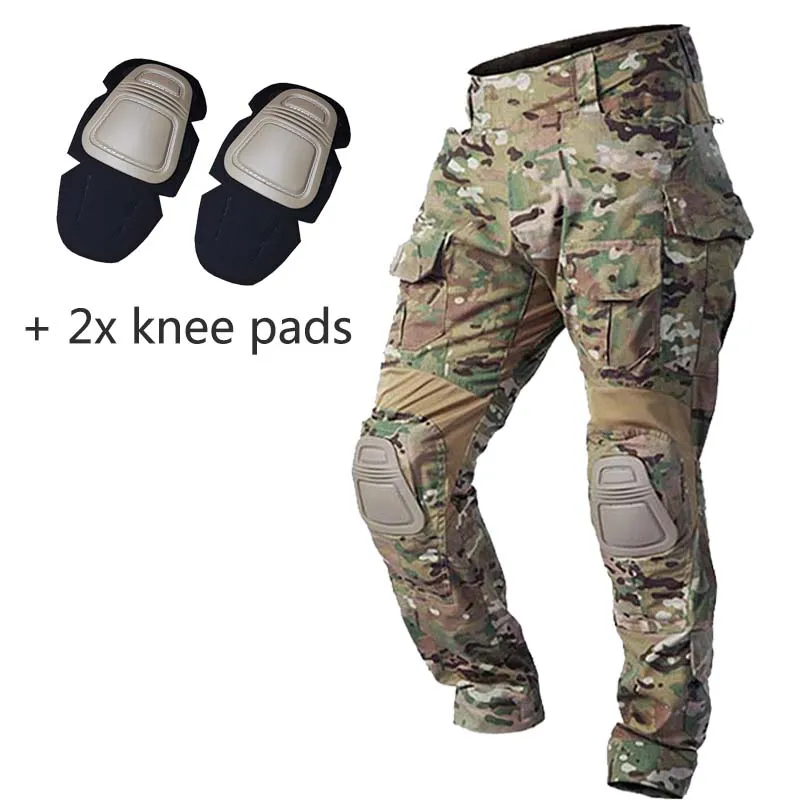 Men Combat Pants with Knee Pads Army Military Airsoft Tactical Men Work Pants Camouflage Multicam Trekking Hunting Clothes Mens - Image 9