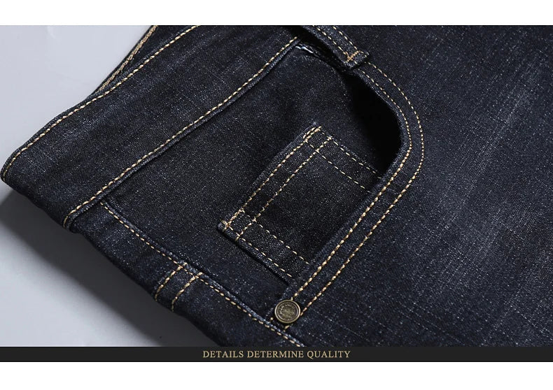 Men Fashion Straight Jeans Men 2025 New Stretch Slim Fit Pants Comfortable Soft Business Denim Trousers Male Brand Clothing - Image 14