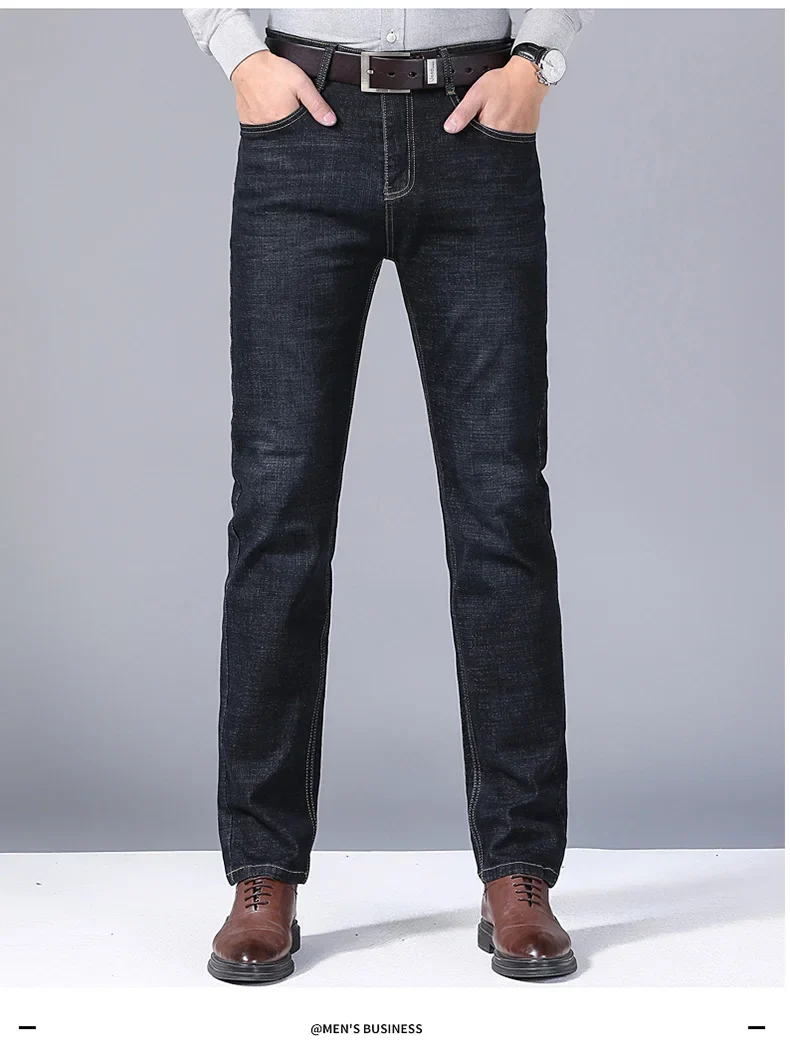 Men Fashion Straight Jeans Men 2025 New Stretch Slim Fit Pants Comfortable Soft Business Denim Trousers Male Brand Clothing - Image 6