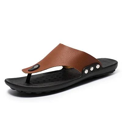 Men Flip Flops Summer Beach Sandals Slippers for Men Flats High Top Non-Slip PU Plus Size 44 Outdoor Casual Shoes - Image 4