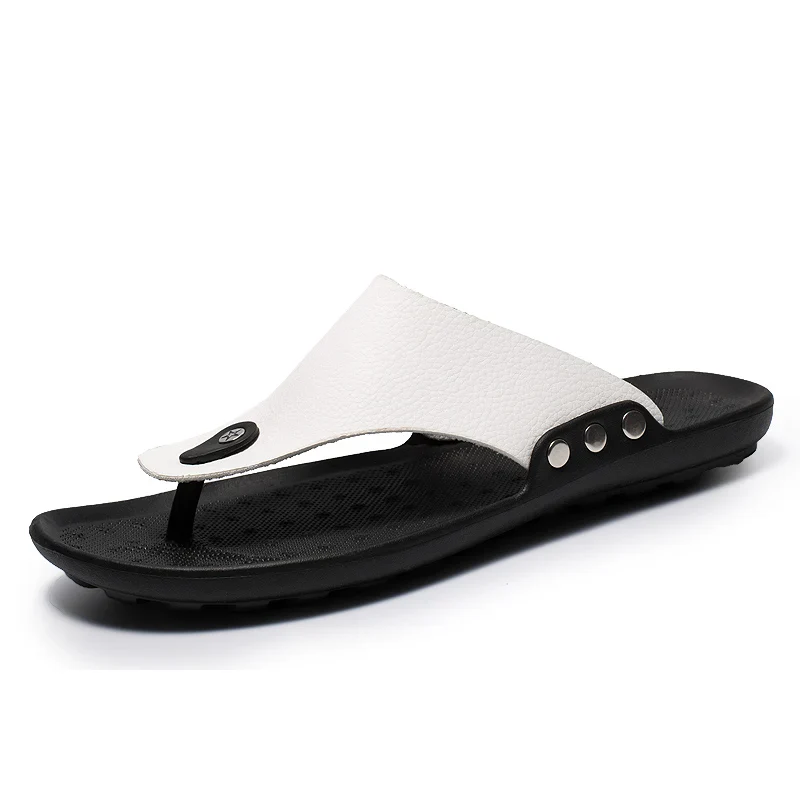 Men Flip Flops Summer Beach Sandals Slippers for Men Flats High Top Non-Slip PU Plus Size 44 Outdoor Casual Shoes - Image 7