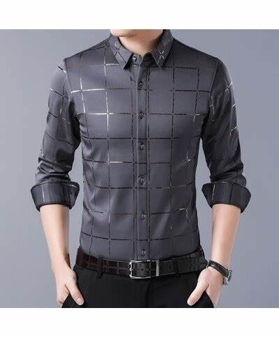 Men French Cufflinks Shirts New Men's Shirts Long Sleeve Tuxedo - Image 14