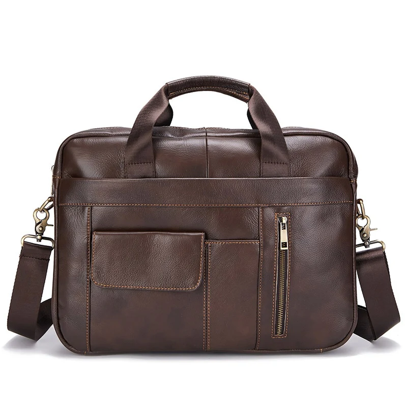 Men Genuine Leather Handbags Casual Leather Laptop Bags Male Business Travel Messenger Bags Men's Crossbody Shoulder Bag - Image 3