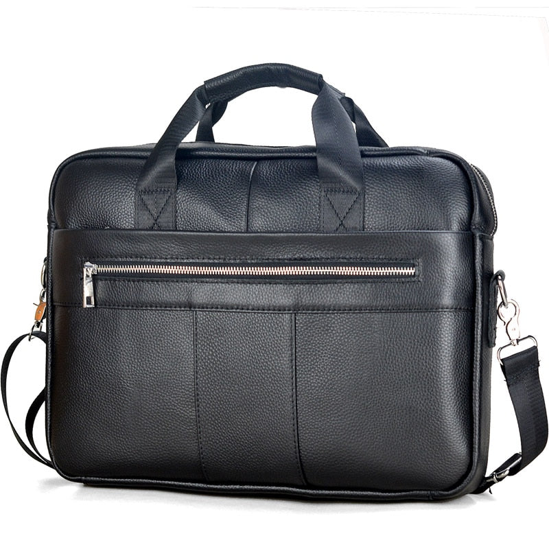 Men Genuine Leather Handbags Casual Leather Laptop Bags Male Business Travel Messenger Bags Men's Crossbody Shoulder Bag - Image 4