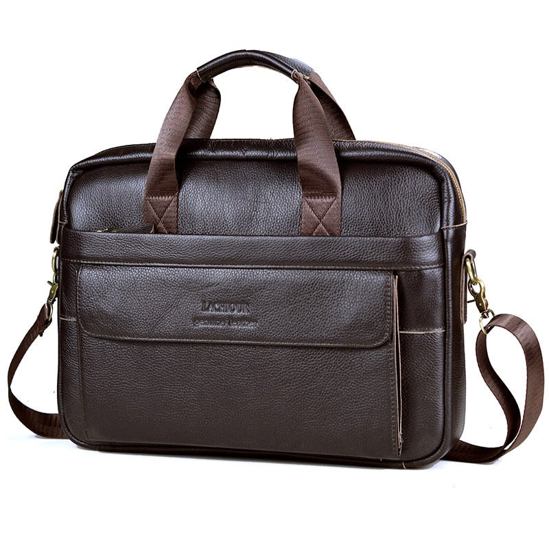 Men Genuine Leather Handbags Casual Leather Laptop Bags Male Business Travel Messenger Bags Men's Crossbody Shoulder Bag - Image 5
