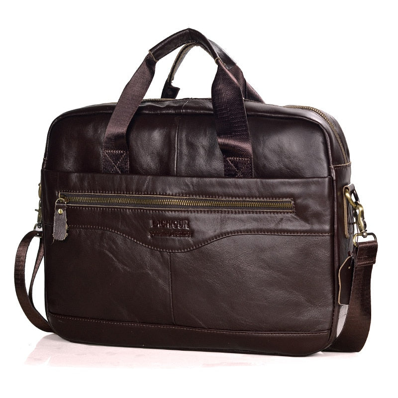 Men Genuine Leather Handbags Casual Leather Laptop Bags Male Business Travel Messenger Bags Men's Crossbody Shoulder Bag - Image 9