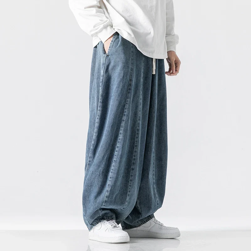 Men Harajuku Wide-leg Jeans Men Oversized Fashion Loose Cargo Denim Pants Male High Street Baggy Trousers Hip Hop Streetwear - Image 2
