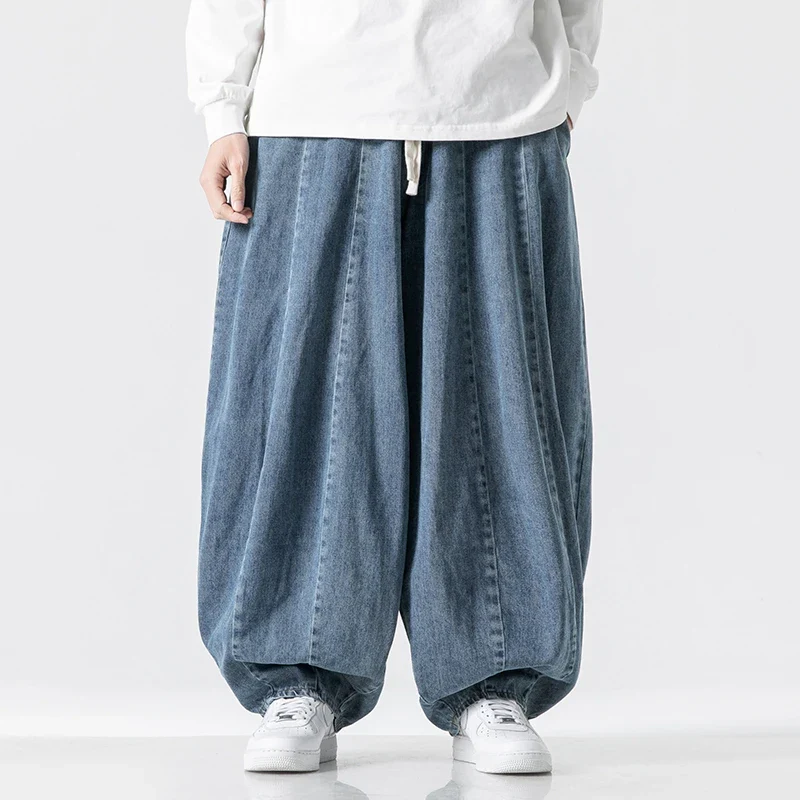 Men Harajuku Wide-leg Jeans Men Oversized Fashion Loose Cargo Denim Pants Male High Street Baggy Trousers Hip Hop Streetwear - Image 5