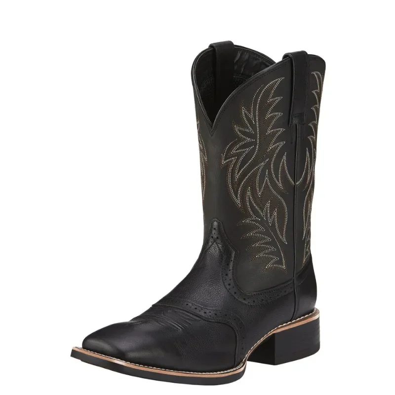 Men High Boots Embroidery Retro Handmade Mens Boots Western Cowboy Boot Pointed Toe Boots Hand Stitching Outdoor Men's Shoes - Image 6