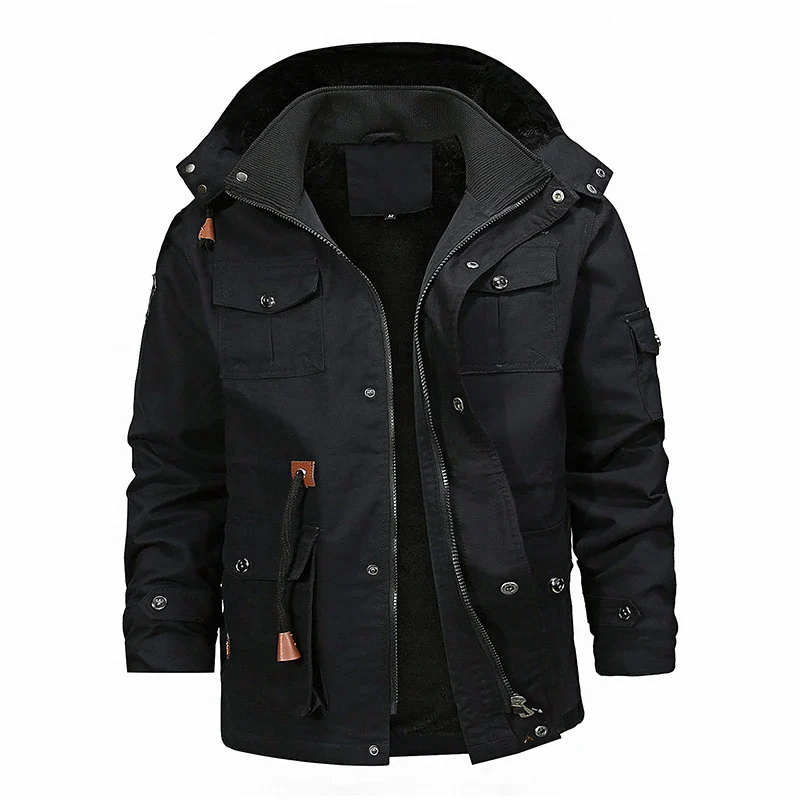 Men Jacket Coats Fashion Trench Coat New Winter Casual Thick Overcoat Black Gentleman Jacket Male Long Jacket Dropshipping - Image 7
