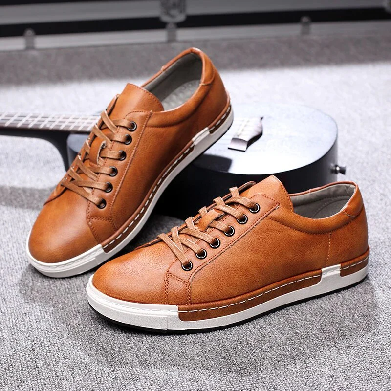 Men Leather Casual Shoes Men Sneakers 2020 Autumn Brand Mens Suede Shoes Comfortable Flat Male Footwear Zapatillas Hombre - Image 2