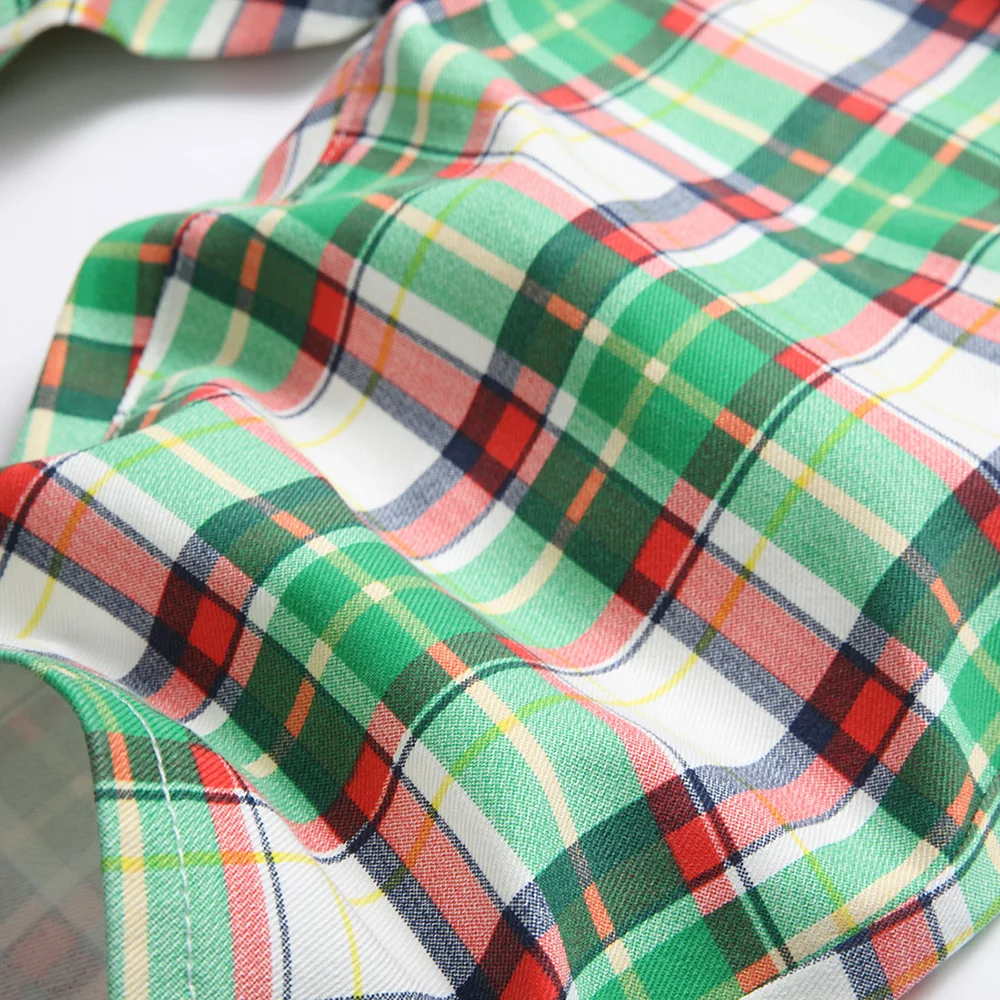 Men Plaid Print Denim Shorts Summer Tartan Stretch Jeans Knee Length Slim Straight Breeches - Image 5