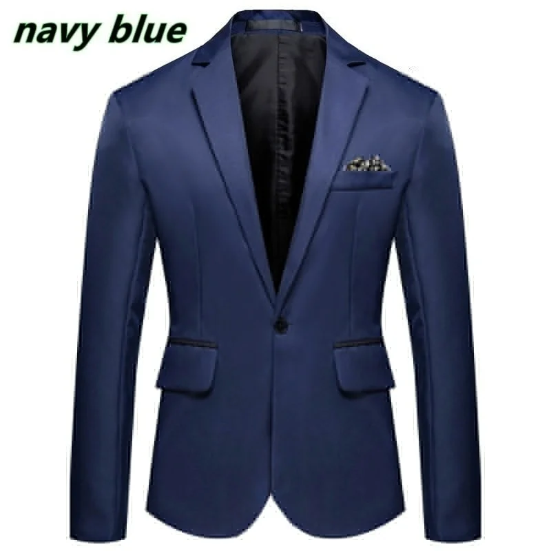 Men Slim Fit Office Blazer Jacket Fashion Solid Mens Suit Jacket Wedding Dress Coat Casual Business Male Suit Coat - Image 13