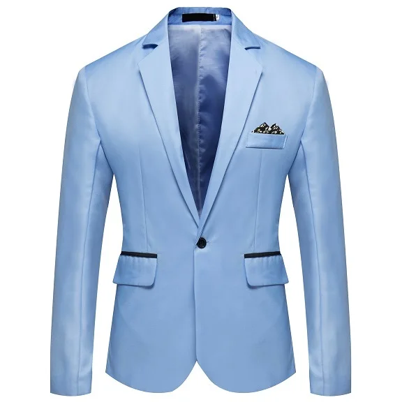 Men Slim Fit Office Blazer Jacket Fashion Solid Mens Suit Jacket Wedding Dress Coat Casual Business Male Suit Coat - Image 7