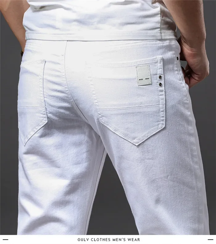 Men Slim White Jeans New Elasticity Fashion Casual Classic Soft Business Brand Trousers Male Clothing Stretch Pants - Image 14