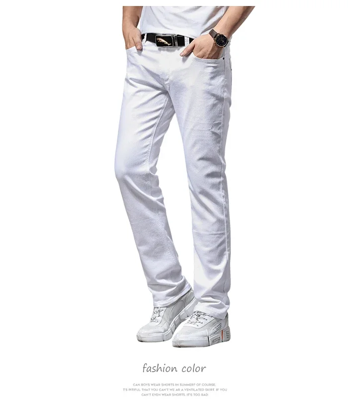 Men Slim White Jeans New Elasticity Fashion Casual Classic Soft Business Brand Trousers Male Clothing Stretch Pants - Image 7