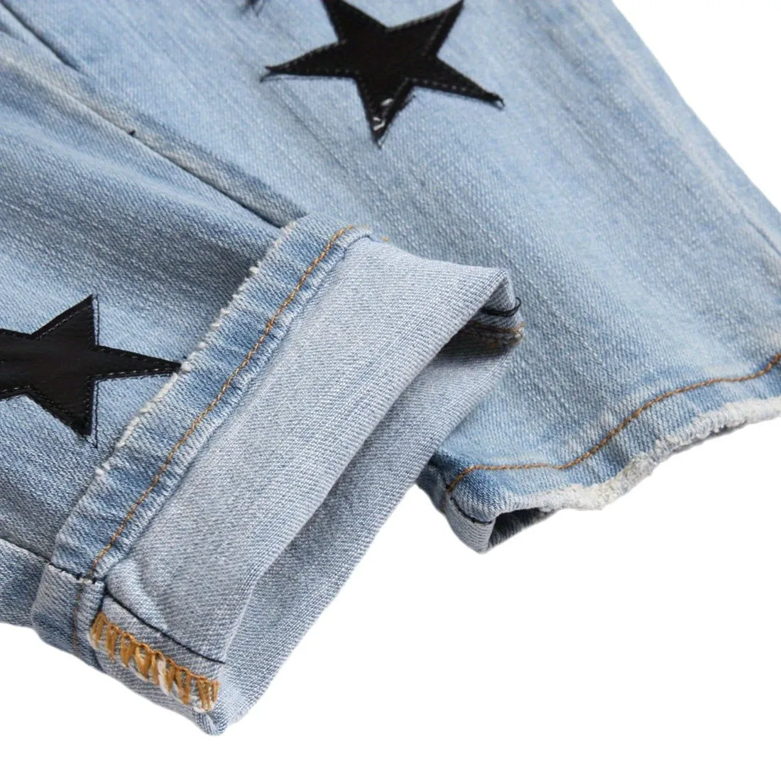 Men Straight Jean Denim Pants Jeans Loose Ankle Length Pant Pockets Casual Washed High Street Distressed Zipper Fly Spliced - Image 3