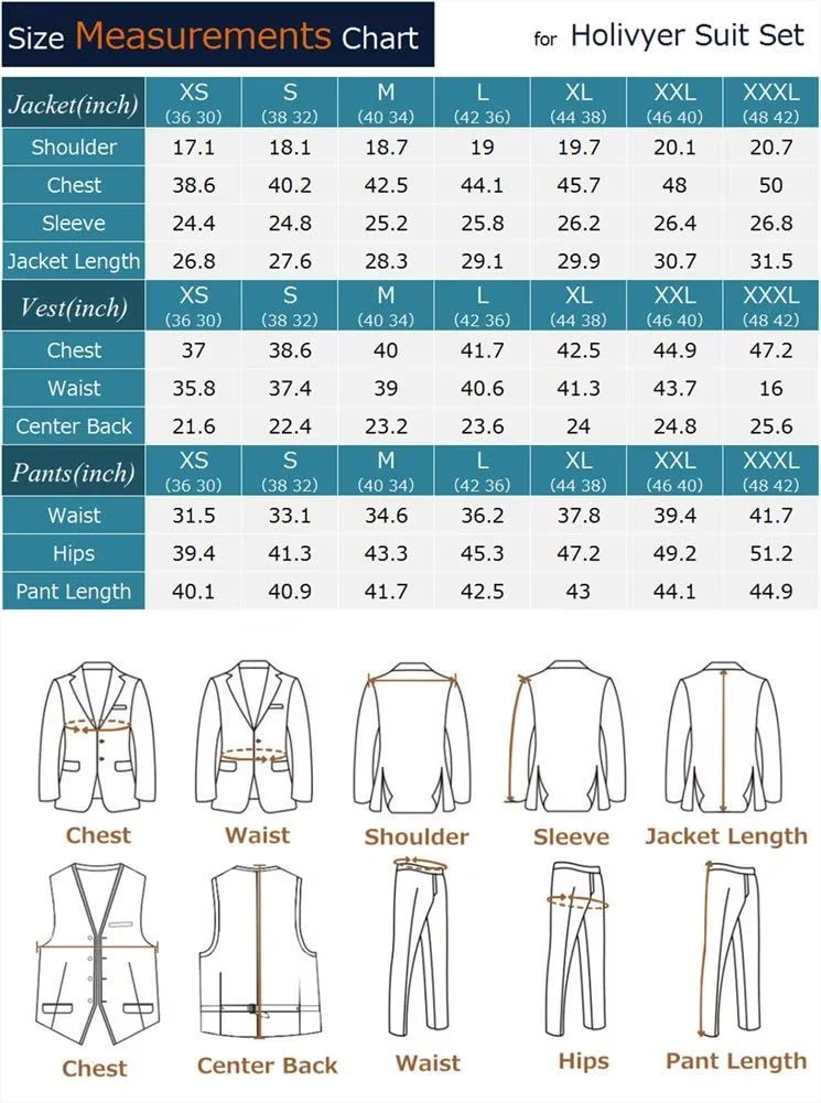 Men Suit Set Slim Fit Wedding Suit Business Suit Champagne Prom Groomsmen Suits Tuxedos Jacket Blazer Vest Pants Men Suits L - Image 6