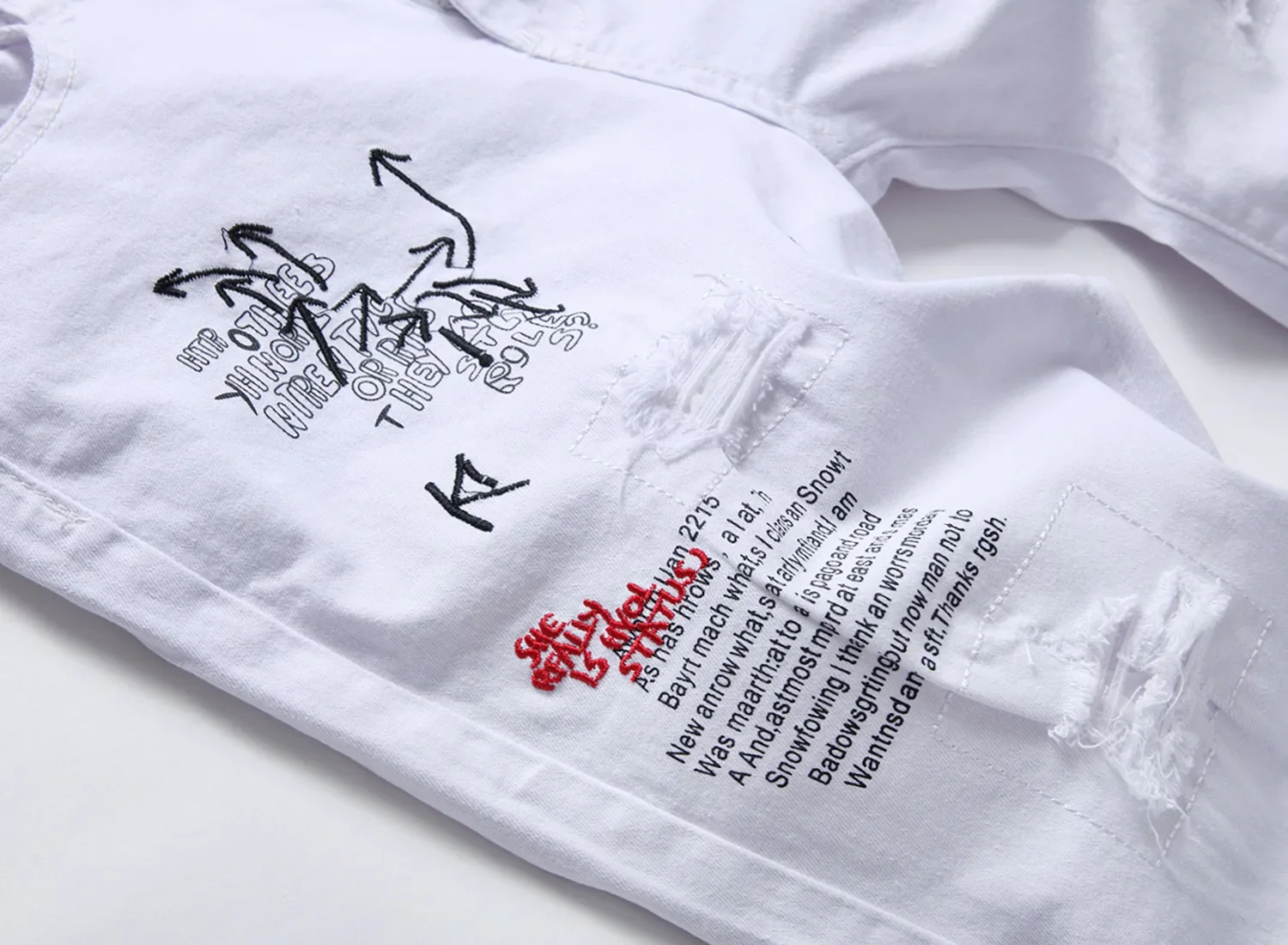 Men Summer White Ripped Denim Shorts Male Holes Short Jeans New Fashion Streetwear Stretch Jeans Shorts Pants Srtaight Fit Jeans - Image 4
