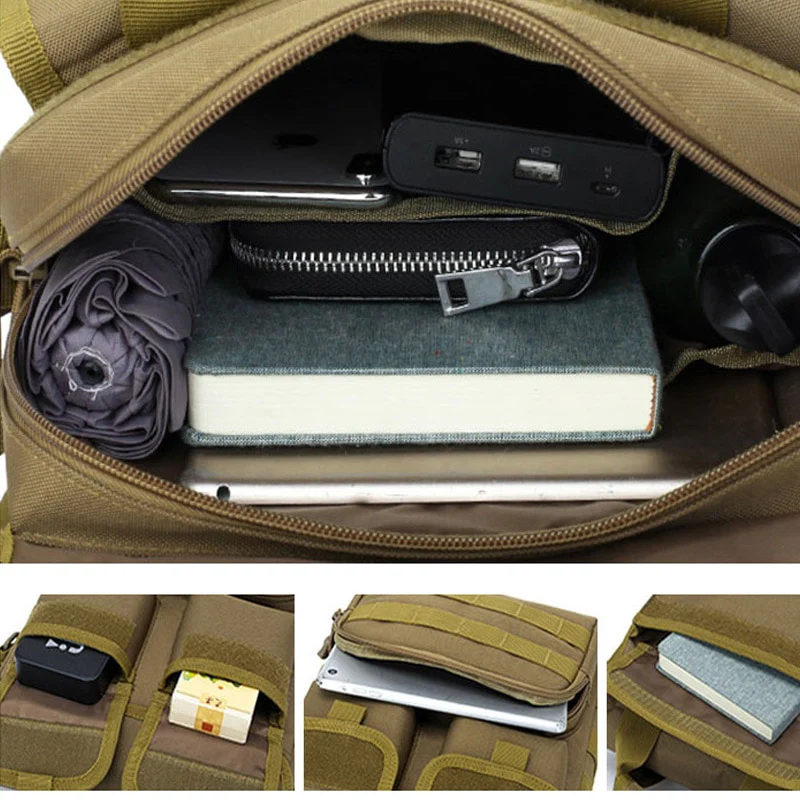 Men Tactical Handbag Laptop Military Bag Shoulder Crossbody Bags Camouflage Molle Hunting Camping Hiking Sports Outdoor XA318D - Image 14