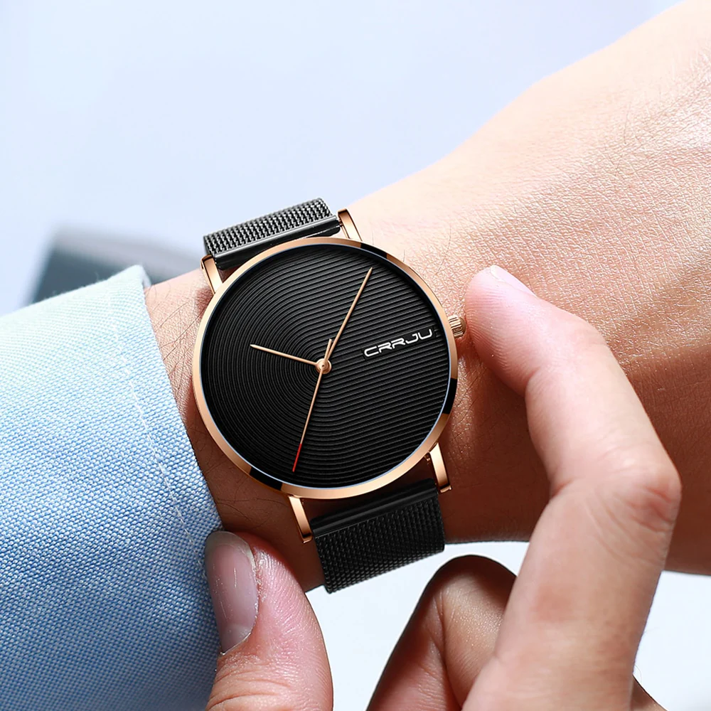 Men Watches Men's Quartz Wristwatches Male Clock CRRJU Top Brand Luxury Relogio Masculino Wrist Watches Meski For Sports - Image 9