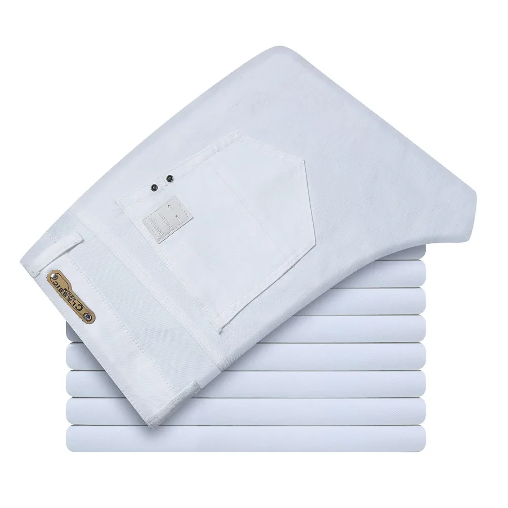 Men White Jeans Fashion Casual Classic Style Slim Fit Soft Trousers Male Brand Advanced Stretch Pants - Image 6