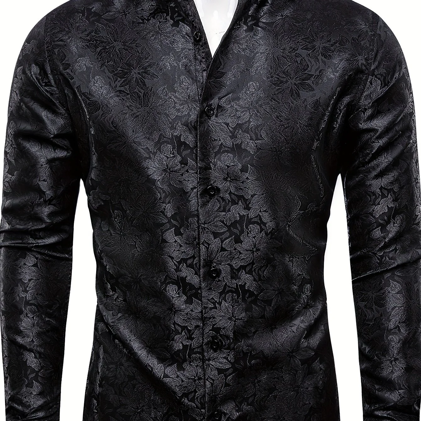 Men's Black Plaid Shirt For Man Long Sleeves Blouse Unique Design Single Breasted Lapel Men's Dress Shirt Perfect For Business Party Wedding Dinner Vacation - Image 19
