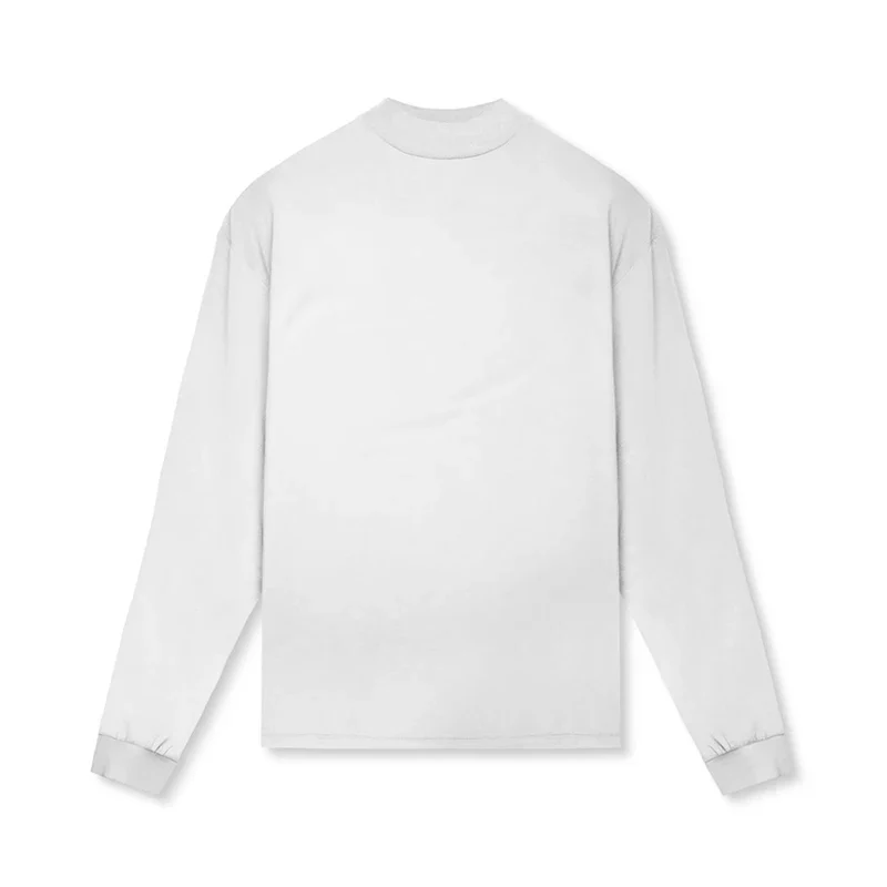 Mens Bodybuilding Sporting Workout Oversized High-neck Long Sleeve Tshirt Breathable Fitness Fashion Clothing Fashion T Shirt - Image 6