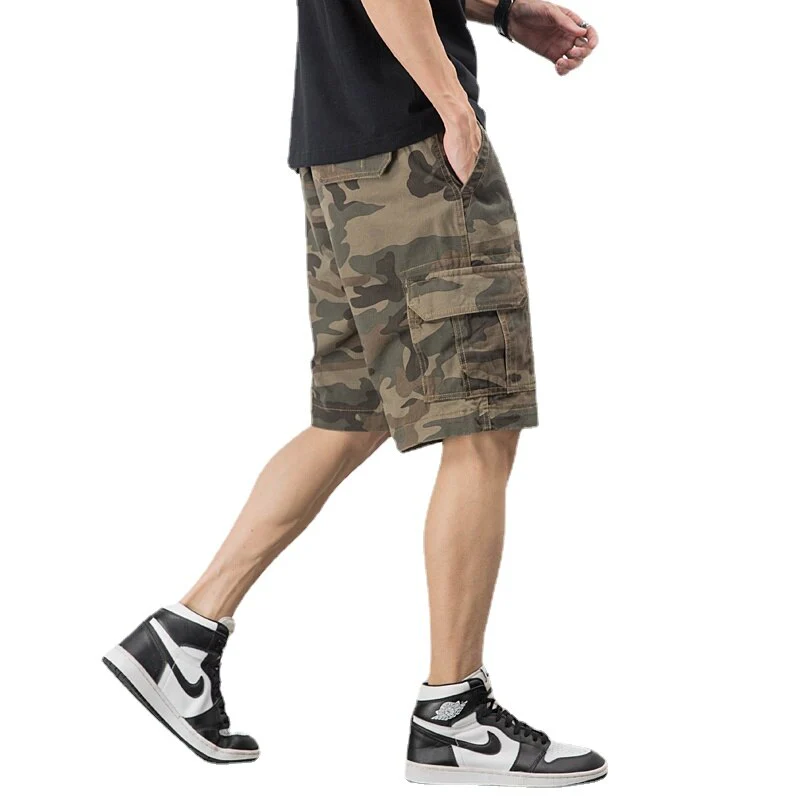 Men's Camouflage Cotton Cargo Shorts Baggy Large Size Five-point Pants - Image 3
