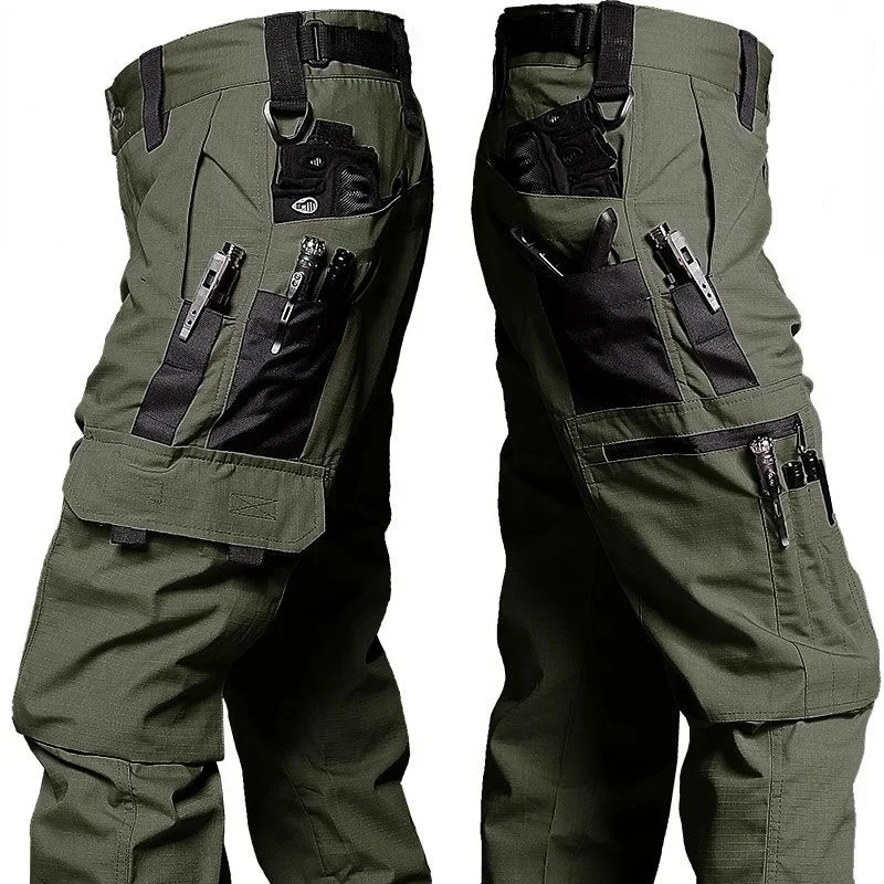 Men's Cargo Pants Multi Pockets Work Trousers Casual Tactical Pants Male Outwear Straight Autumn Winter Wear-resisting Trousers - Image 2