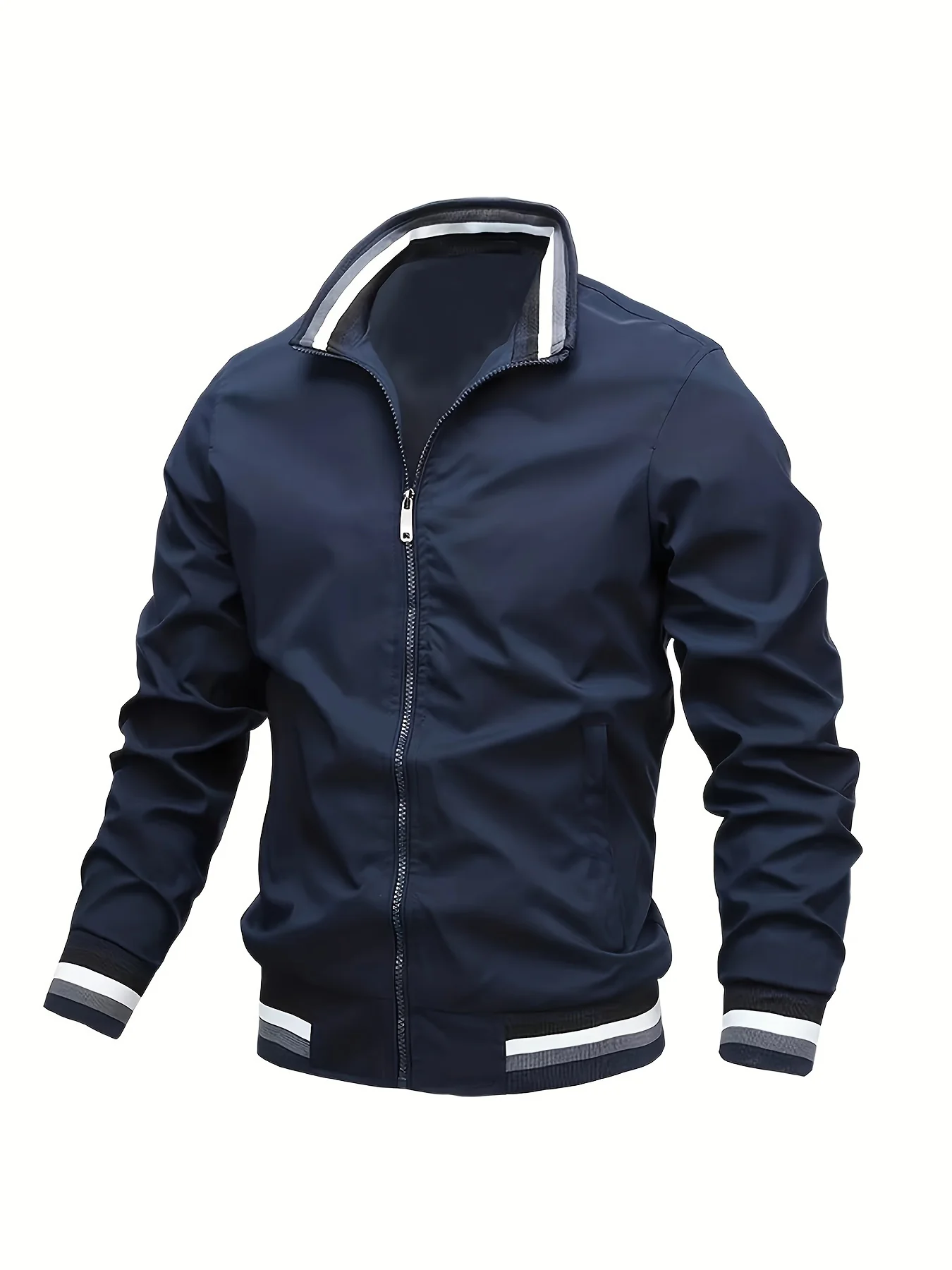 Men's Casual Baseball Jacket Coat Regular Fit College Hipster Windbreaker For Spring Autumn - Image 3