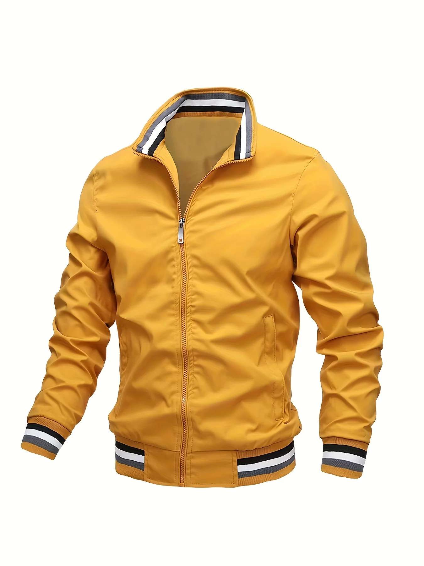 Men's Casual Baseball Jacket Coat Regular Fit College Hipster Windbreaker For Spring Autumn - Image 4