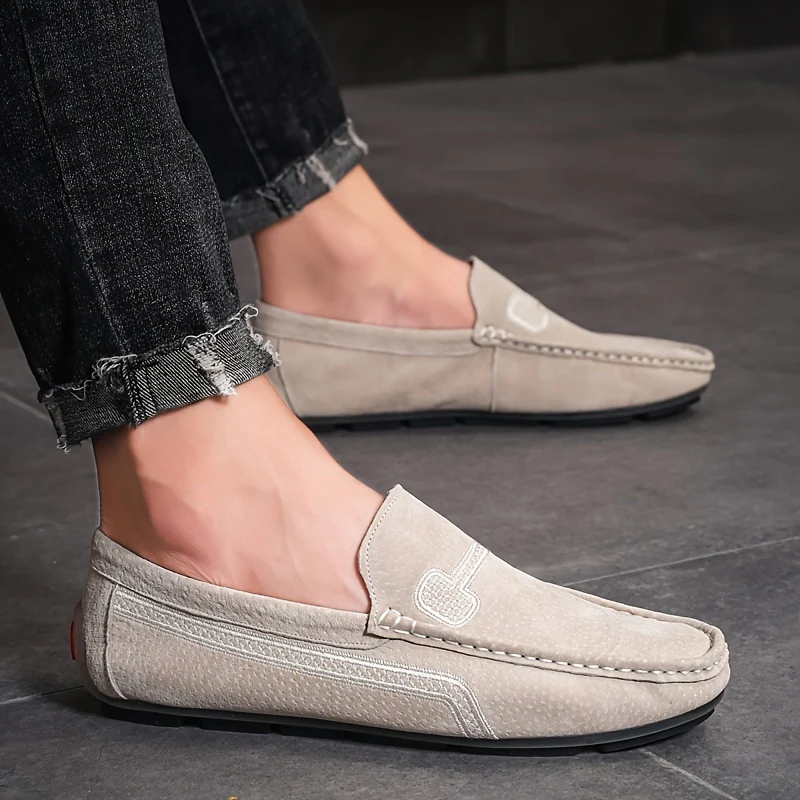Men's Casual Loafers, Upper, PU Lining, Rubber Sole, Fabric Insole, Round Toe Slip-On Shoes for All Seasons, Dressy Shoes - Image 2