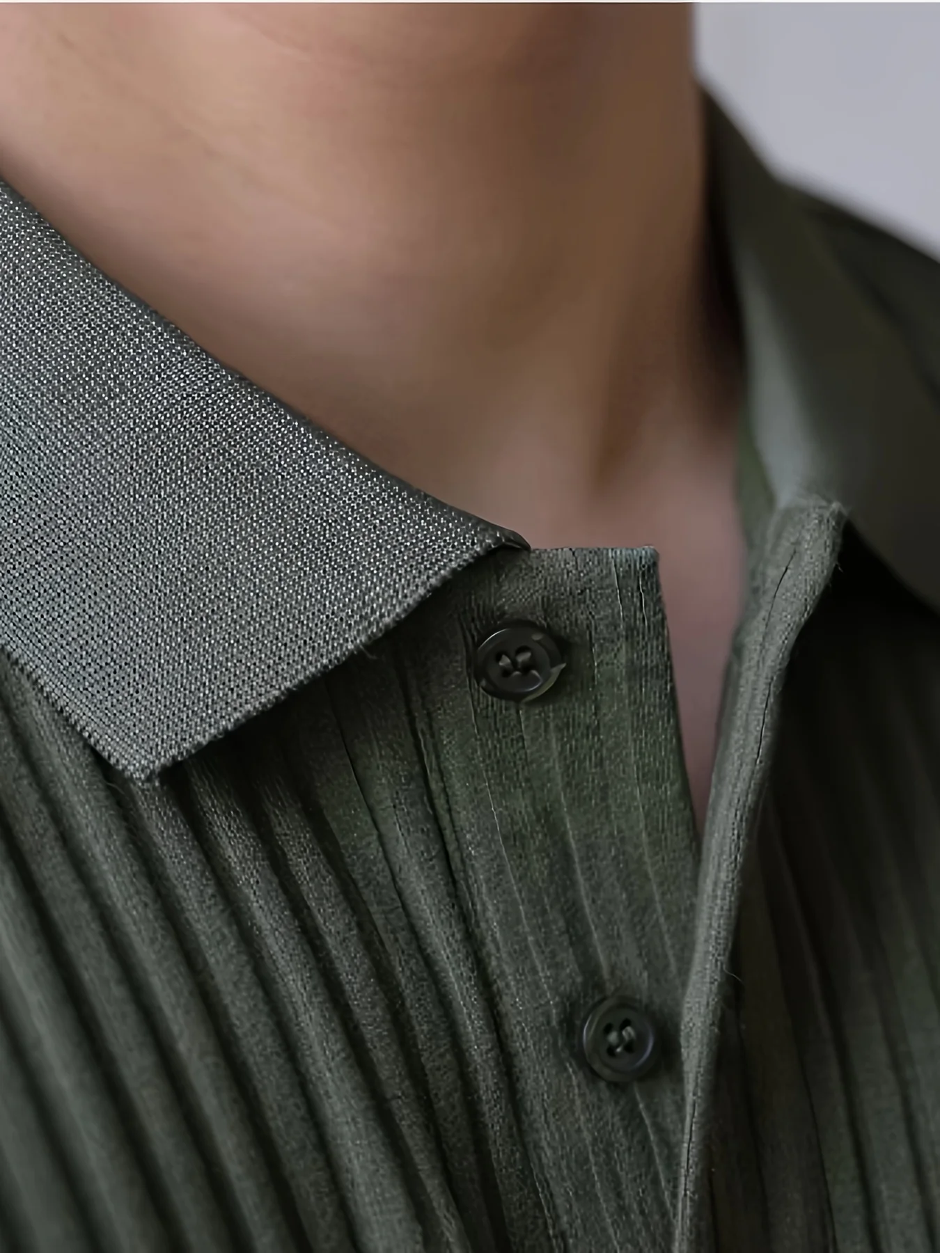 Men's Casual Shirt - Breathable Polyester, Solid Color with Button Detail, Perfect for Golf & Tennis - Image 4