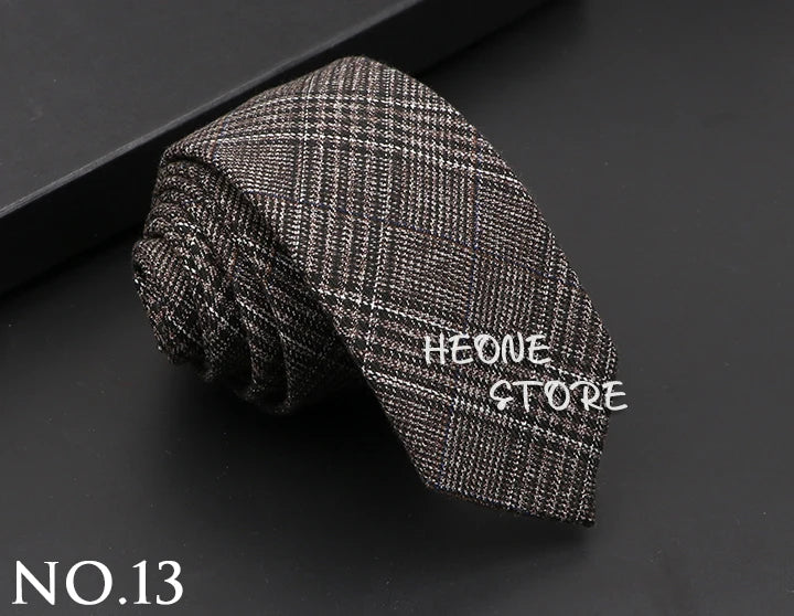 Mens Classic Cotton Ties High Quality Handmade Skinny 6CM Neck Tie Plaid Solid Color Striped Narrow Business Shirt Accessories - Image 20